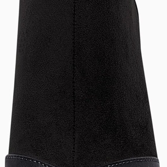 Womens Ankle Booties Faux Leather Suede Pointed Toe High Heel Zipper Shoes - Picture 5 of 6